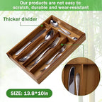 Greenual Acacia Wood Silverware Organizer 10 In Utensil Organizer Silverware Tray for Drawer Cutlery Flatware Organizer for Kitchen - Image 2