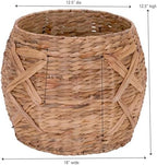 Household Essentials ML-4112 Hyacinth Round Floor Basket, X-Design, Brown - Image 2