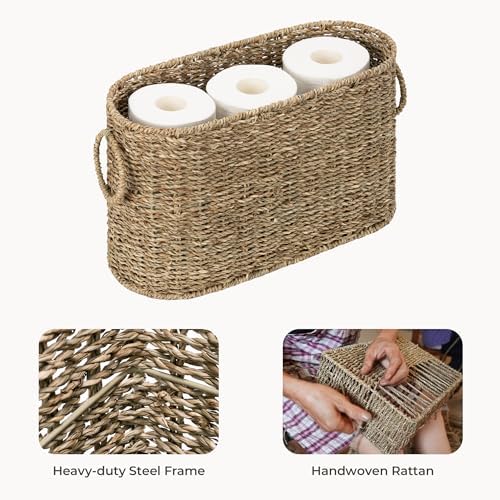 StorageWorks Wicker Toilet Paper Storage Basket, Natural Seagrass - Image 3