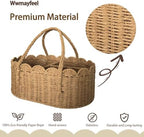 Diaper Caddy Organizer, Paper Rope Storage Baskets Nursery Bin with Removable Divider, Portable Car Organizer for Diapers, Baby Shower Gifts, Newborn Essentials Must Haves - Image 2