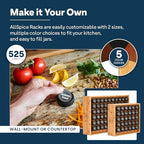 AllSpice Spice Rack Organizer, Wood, 525 Unique Labels, Countertop or Wall Mount, Includes 30 4oz Jars- Bamboo - Image 4