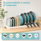 Expandable Pan Organizers Inside Cabinet with 12 Dividers White - Image 4