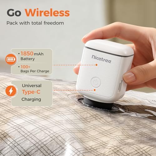 Nicetree 18-Pack Travel Vacuum Bags with Rechargeable Cordless Pump - Image 3