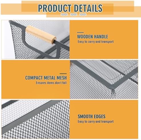 Ziliny 4 Pcs Mesh Wire Baskets for Organizing, Small, Dark Gray - Image 3