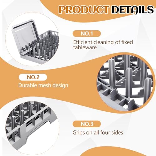 Aurelema 1 Pack Commercial Dishwasher Tray Rack, Peg Dish Opening, Gray - Image 3