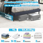 Under Bed Storage with Wheels, 2-Pack 10" Height XXL 75L Rolling Storage Bins, Quick Assembly Underbed Shoe Storage Containers with Clear Lid & Label, Dorm Under Bed Drawers for Clothes, Shoes, Grey - Image 2