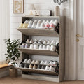 Xixini Shoe Storage Cabinet for Entryway with 3 Flip Drawers, Sturdy Wood Hidden Shoe Storage, Freestanding Narrow Slim Shoe Organizer for Front Door Entrance, Living Room, Hallway, Bedroom, Grey by Xixini