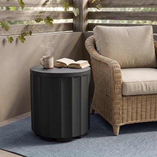 Umbrella Side Table with Hole, Patio Umbrella Base, 2 Pack, Black - Image 5