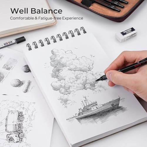 Nicpro 33PCS Black Metal Mechanical Pencil Set in Leather Case - Image 7