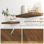 Fun Memories 40" W x 9.3" D Floating Shelves for Wall, Deep Long Floating Shelf for Home Bathroom, Bedroom, Living Room, Rustic Wood Wall Mounted Shelves for Books Decor, Walnut - Image 5