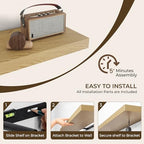 RICHFOCUS Long Floating Shelves for Wall 2Pack, Oak, 40" Lx8 D - Image 6