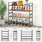 SNTD Expandable Metal Shoe Rack for Closet, Entryway & Garage, 4-Tier, Grey - Image 3