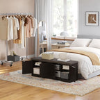 DINZI LVJ Shoe Storage Bench with Cushion, Door, Espresso 47.2" LX17.7 H - Image 6