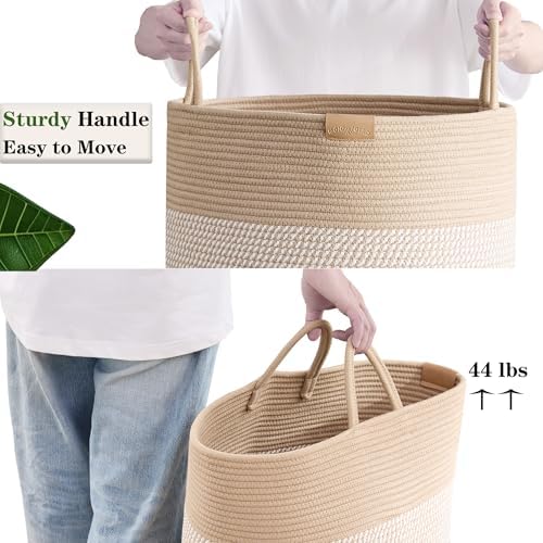 Boho Hamper Tall Woven Laundry Basket 80L Large - Image 5