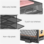 Lavatino 2 Pack 8-Tier Office Desk File Organizer, Letter Tray Paper Organizer with Handle, Including 5 Adjustable Slide Trays for Organizing Desktop Workspace Accessories and Supplies (Black Mesh) - Image 3