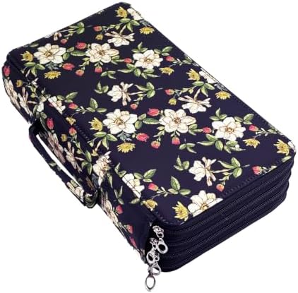 YOUNGCOL 300-Capacity Colored Pencil Case Pen Organizer(Black vintage floral) by YOUNGCOL
