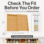 Bamboo Spice Drawer Organizer, Expandable 12 to 23 Inch Insert Holds 48 Jars, 4 Tier Seasoning Rack for Kitchen Drawer or Countertop, Adjustable Wood Spice Organizer - Image 2
