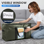 TAILI 8 Pack Green Extra Large Moving Bags,Storage Bag with Visible Window - Image 5