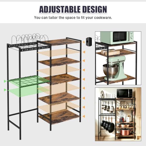 Pot and Pan Organizer Rack with Lids Holder, 5-Tier Kitchen Cookware Storage Shelf, Adjustable Freestanding Pot Rack for Kitchen, Pantry & Dining Room - Image 4