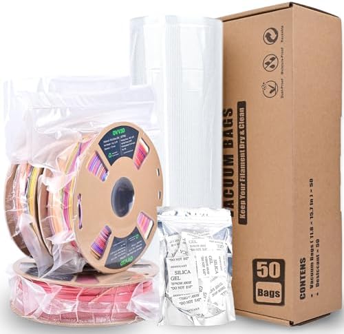 Filament Storage Bags 50 Pcs for Vacuum Sealer with 50 Desiccants, 15.7X11.8in Only Filament Bags and Desiccants, Without Sealer Machine by OVV3D