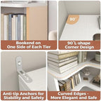 Besiost Corner Book Shelf, 6-Shelf Corner Bookshelf for Small Corner Spaces - Image 4