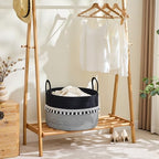 KAKAMAY Large Blanket Basket with Handles, Storage Basket for Living Room - Image 5