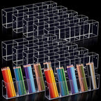 12 Pack Pen Organizer, 5 Compartments Clear Acrylic Desk Holder by Unknown