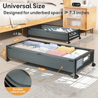 Under Bed Storage with Wheels，1 Pack Under Bed Storage Containers,Underbed Shoe Storage Bedroom - Image 3