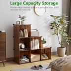 C&AHOME 6-Cube Storage Organizer Cube Shelf Closet Storage Bookcase, Brown - Image 2