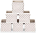 Bokon 6 Pcs 11'' Block Print Storage Bins Cube Beige Floral Storage Basket by Bokon