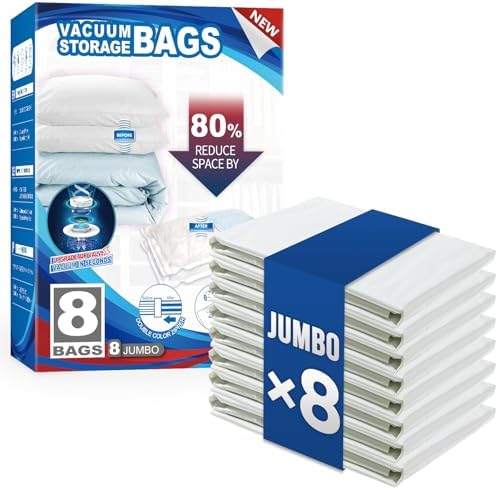 TAILI 8 Pack Vacuum Storage Bags, Jumbo Size (31×40 inch), Cream by TAILI