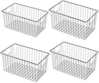 4 Pack Freezer Organizer Bins - Stand up Freezer Organizers for 16 Cu.Ft Upright Freezer, Easily Get Food Improve Air Circulation, Wire Storage Baskets, Black by Unknown