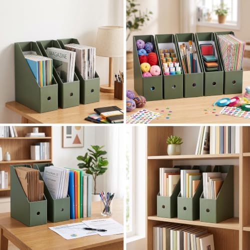 8 Pack Heavy Duty Cardboard Magazine Holder, 9.8"L x 3.9"W x 12.2"H - Image 6