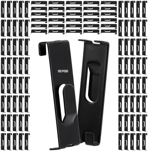60 Pcs Grid Hooks for Wall, Metal Gridwall Picture Hooks for Display Panels by WESTBAY
