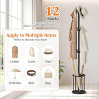 Coat Rack Freestanding, Hat Rack Hall Tree Coat Hanger Umbrella Stand for Entryway, Black Coat Rack with Umbrella Holder, Tree Stand Corner Hall Tree Rack for Hat, Umbrella, Purse, Bag, Clothes - Image 6
