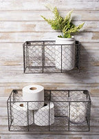 DII Chicken Wire Collection Farmhouse Vintage Wall Baskets, Medium Basket, Vintage Grey - Image 6