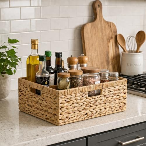 Jumbo Wicker Basket, Rectangular Wicker Basket for Storage, 16.5 x 13 x 7.5 - Image 4