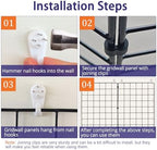 WELLCO 8 Pack Grid Wall Panels 15.7"x 11.8" Gridwall for Any Retail Display, Portable and Assembled Wall Grid with Extra Joining Clips and Hooks, Black - Image 7