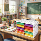 Colingmill 2 Pcs Boho Classroom Paper Storage Organizer 19x12 Inch - Image 2