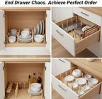 Wooden Pegboard Drawer Organizer for Kitchen - 3 Pack Adjustable Drawer Organizer with 24 Pegs Wooden, Drawer Organizer Kitchen Utensils, Wood Drawer Organizers for Kitchen Countertops & Deep Drawe - Image 3
