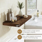 Fun Memories 36 Inch Long Floating Shelves for Wall, 9.3 Inch Deep Floating Shelf, 2 Packs Long Shelves for Bathroom, Living Room, Bedroom, Wall Mounted Storage Shelf for Books Decor, Rustic Brown - Image 4