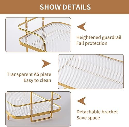 2 Tier Corner Bathroom Counter Organizer, Cosmetic Skincare Organizer, Bathroom Countertop Perfume Tray Vanity Organizer, Kitchen Spice Corner Storage Shelf - Image 3
