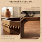 EOSAHR Pine Wood Decorative Tray: Serving Tray for Farmhouse Decor, Brown - Image 6