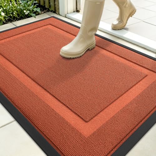 OLANLY Front Door Mat Outside 35x23, All-Season Heavy-Duty Rubber Doormat by OLANLY
