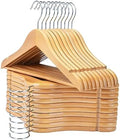 FairyHaus Kids Hangers 20 Pack 12.8 Inch, Natural Wooden Baby Childrens Hanger for Closet, Anti-Rust 360° Swivel Hook, Notches & Smooth Finish, Durable and Strong Wood for Toddler Clothes by FairyHaus