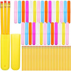 48 Sets 48 Travel Toothbrush Holder with 144 Pencils Multipurpose Toothbrush Case with Ventilation Hole Plastic Toothpaste Boxes Containers Portable Dust-Proof Tooth Brush Cover Protector for School by Unknown
