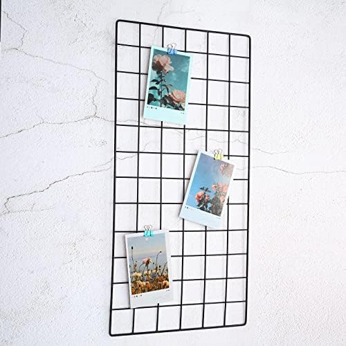 PATIKIL Wire Grid Panel Wall Grid Decorative Panels 24"x12" Black 2Pcs - Image 5