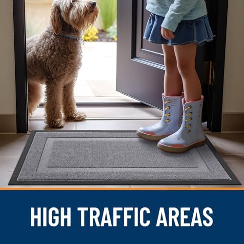 OLANLY Front Door Mat Outside 35x23, All-Season Heavy-Duty Rubber Doormat - Image 6