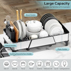 Urackify Large Expandable Dish Drying Rack for Kitchen Counter, Black - Image 4
