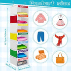 Amylove 2 Pcs 7 Shelf Weekly Clothes Organizer for Kids Hanging Closet Organizer 11. 8 x 11. 8 x 50 Inches Daily Activity Kids Clothes Storage Drawers Cube Drawers Closet Hanging Shelves(White) - Image 2